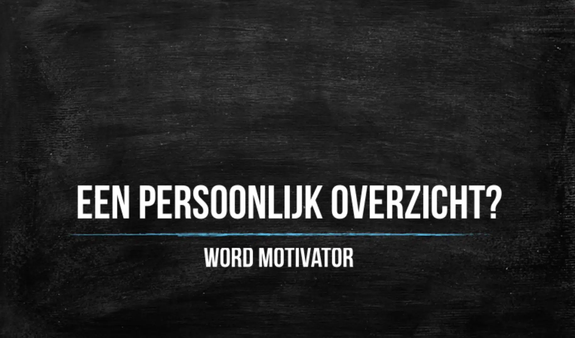 Persoonlijk overzicht