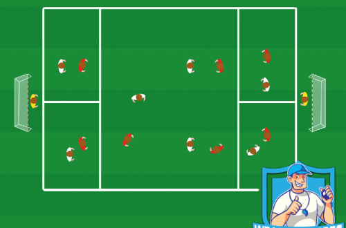 Voetbal oefening