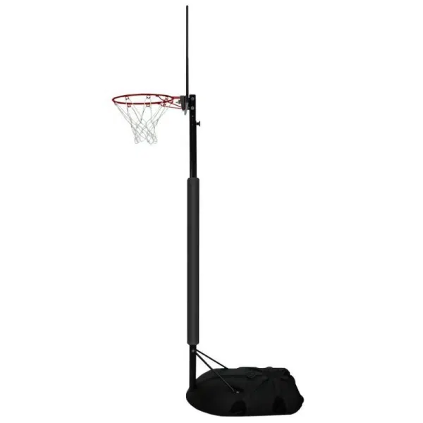 Basketbalpaal zwart en rood zijaanzicht