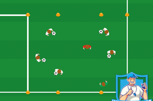Voetbal oefening