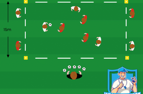 Voetbal oefening