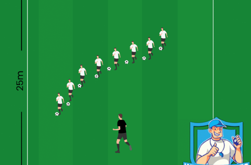 Voetbal oefening