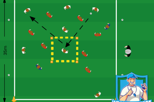 Voetbal oefening