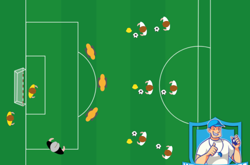 Voetbal oefening