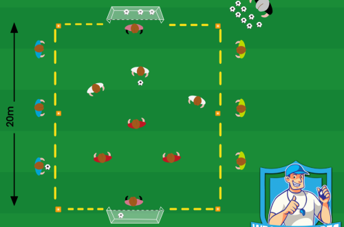 Voetbal oefening