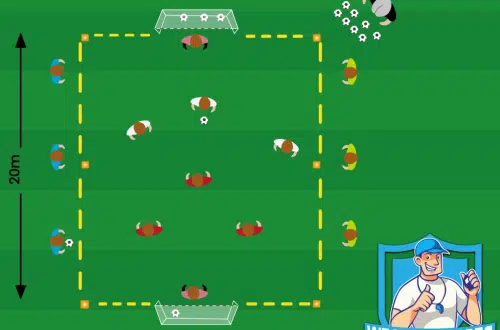 Voetbal oefening