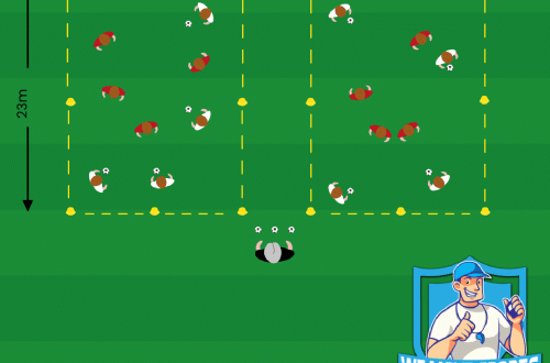 Voetbal oefening