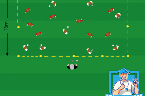Voetbal oefening