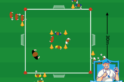 Voetbal oefening