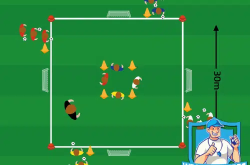 Voetbal oefening