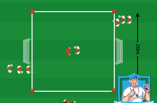 Voetbal oefening