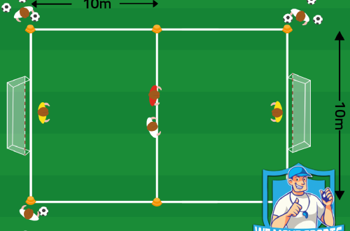 Voetbal oefening