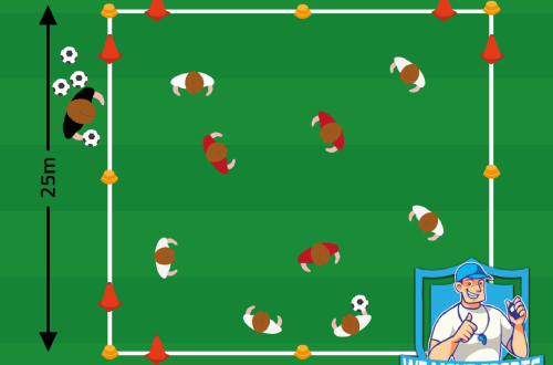 Voetbal oefening