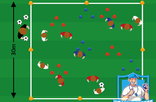 Voetbal oefening