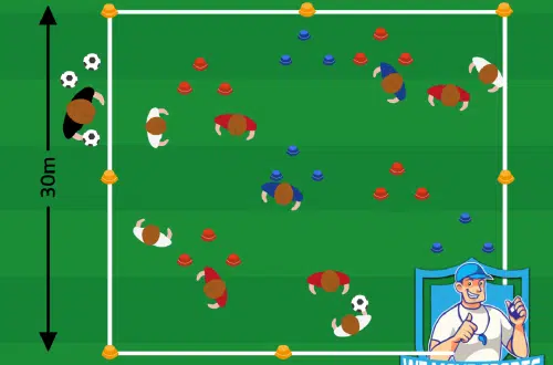 Voetbal oefening