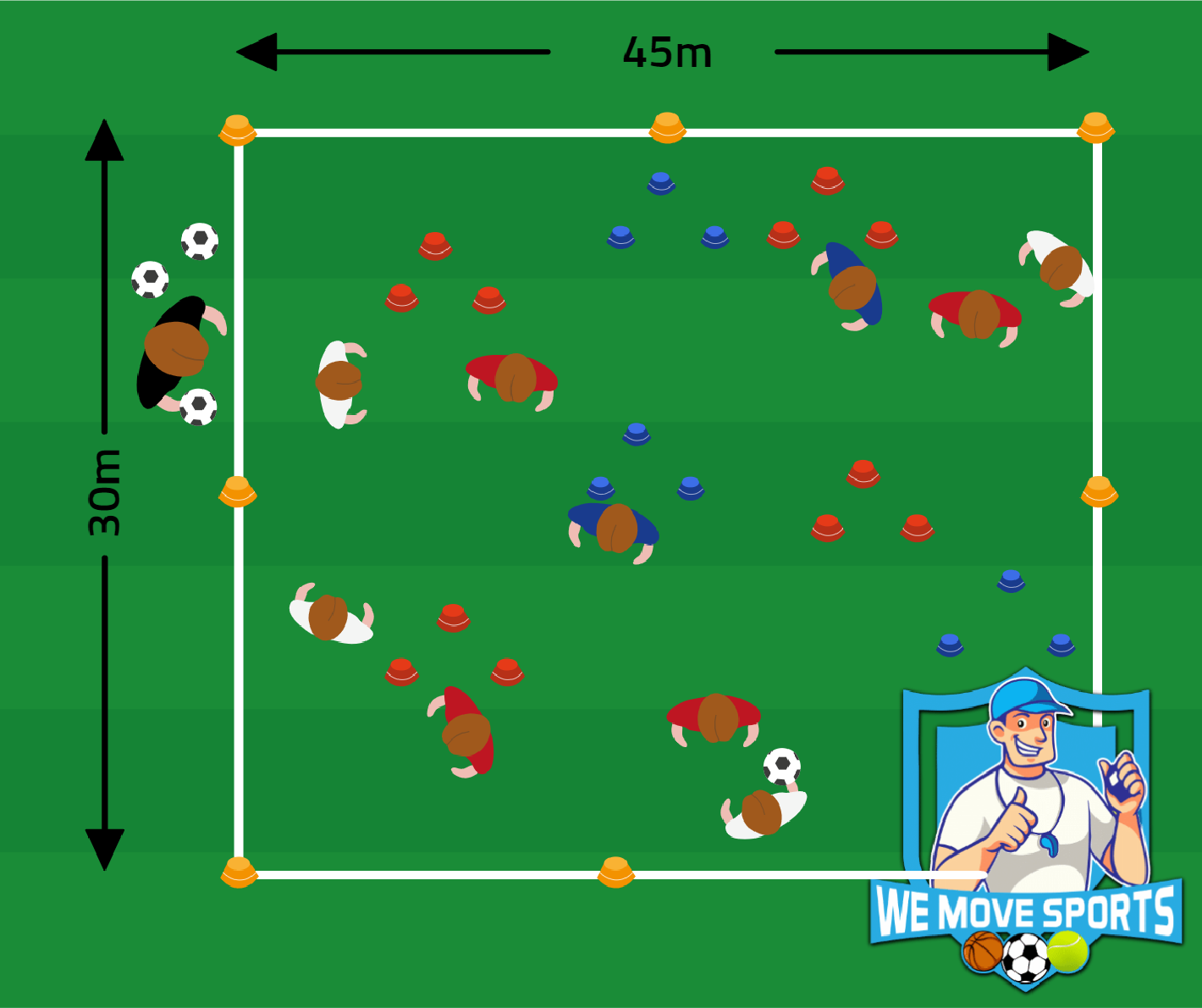 Voetbal oefening