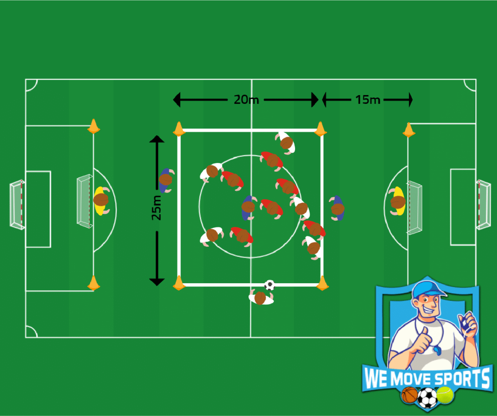 Voetbal oefening