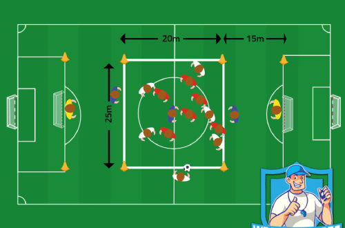 Voetbal oefening