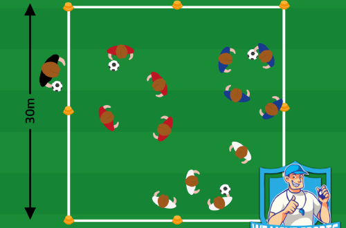 Voetbal oefening