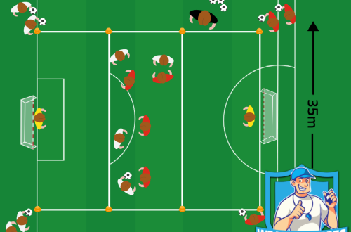 Voetbal oefening