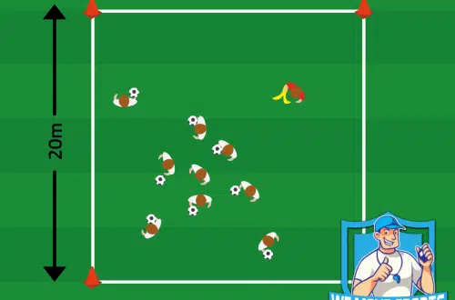 Voetbal oefening