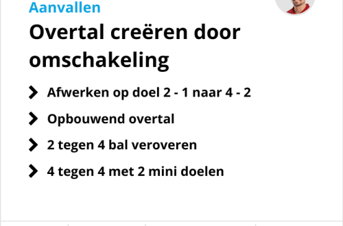 Voetbaltraining tactiek