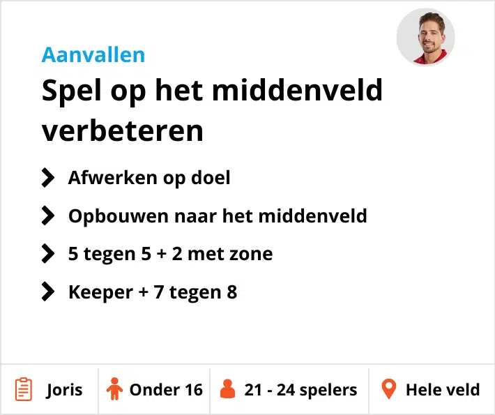 Voetbaltraining middenveld
