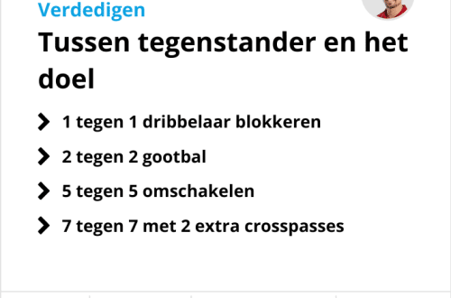Voetbaltraining verdedigen