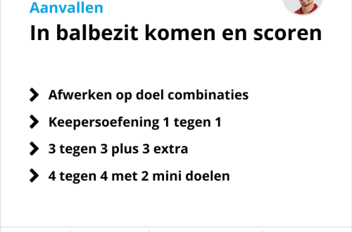 Voetbal training scoren