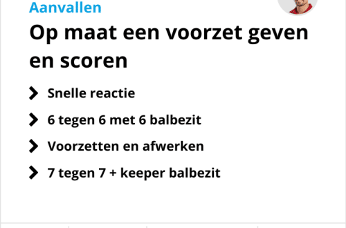 Tatctiektraining voetbal