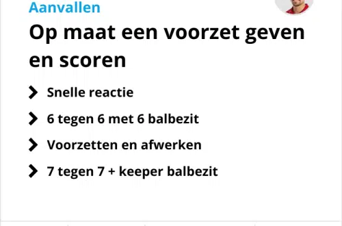 Tatctiektraining voetbal