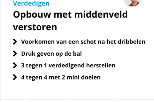 Voetbaltraining opbouw verstoren