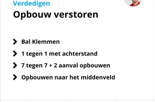 Voetbaltraining verdedigen