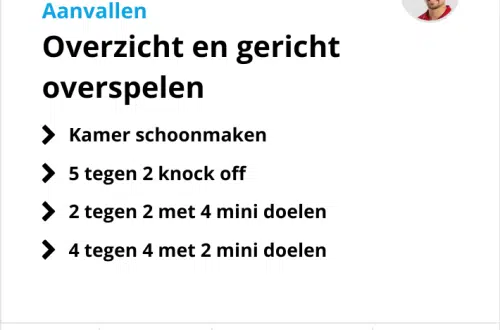Voetbaltraining overzicht houden