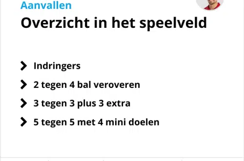 Voetbaltraining overspelen