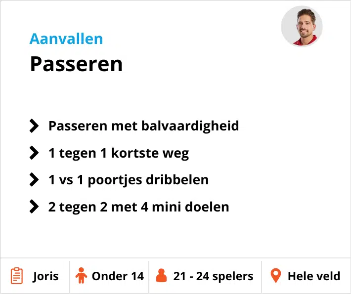 Voetbaltraining onder 14