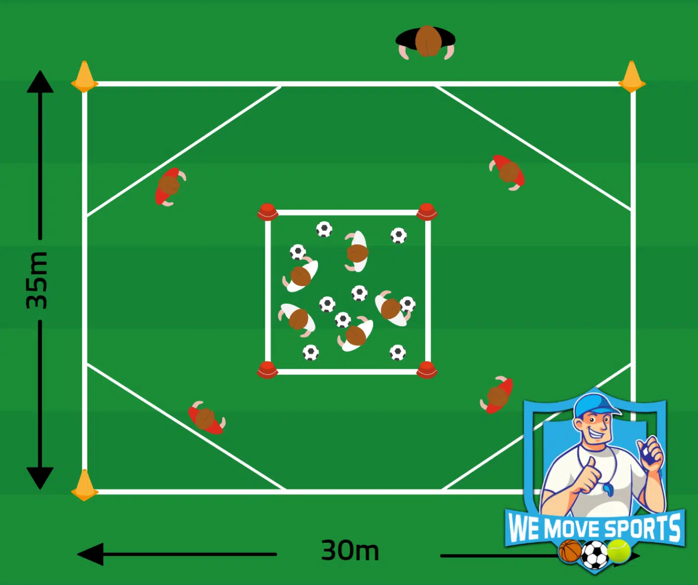 Voetbal oefening