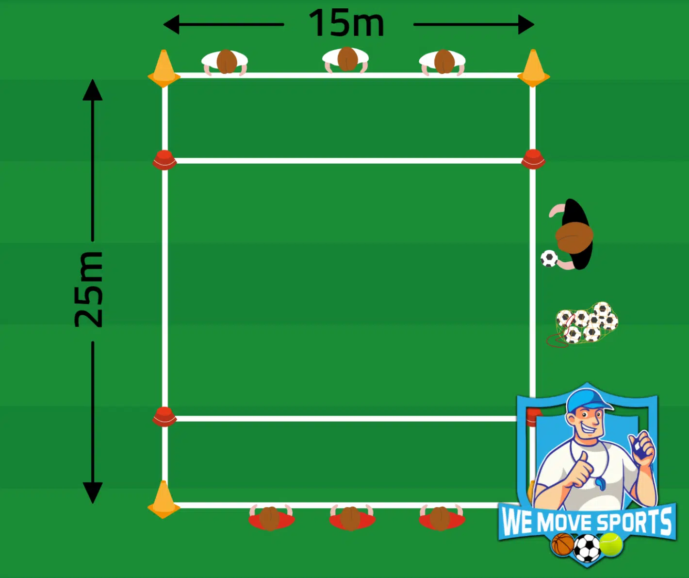 Voetbal oefeningen onder 12