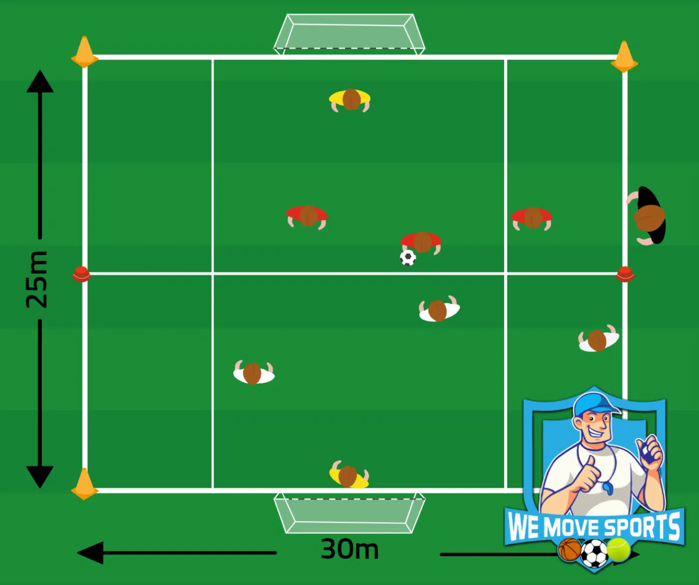 Voetbal oefeningen onder 12