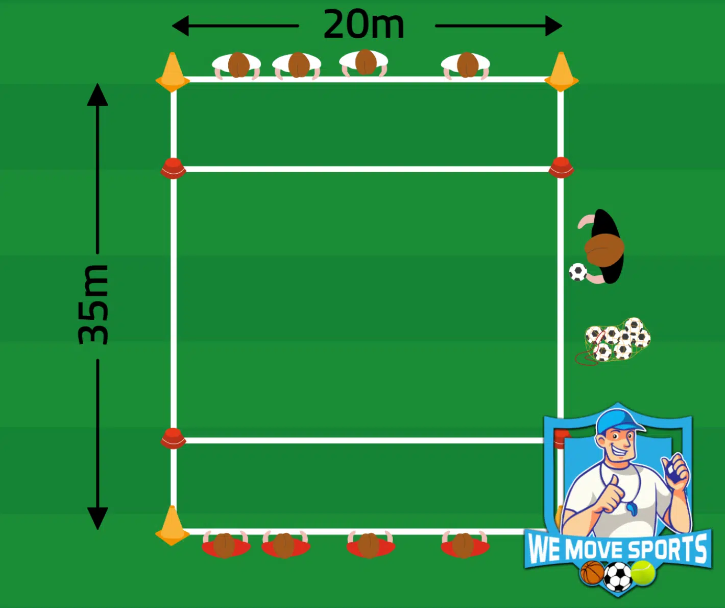 Voetbal oefeningen onder 16