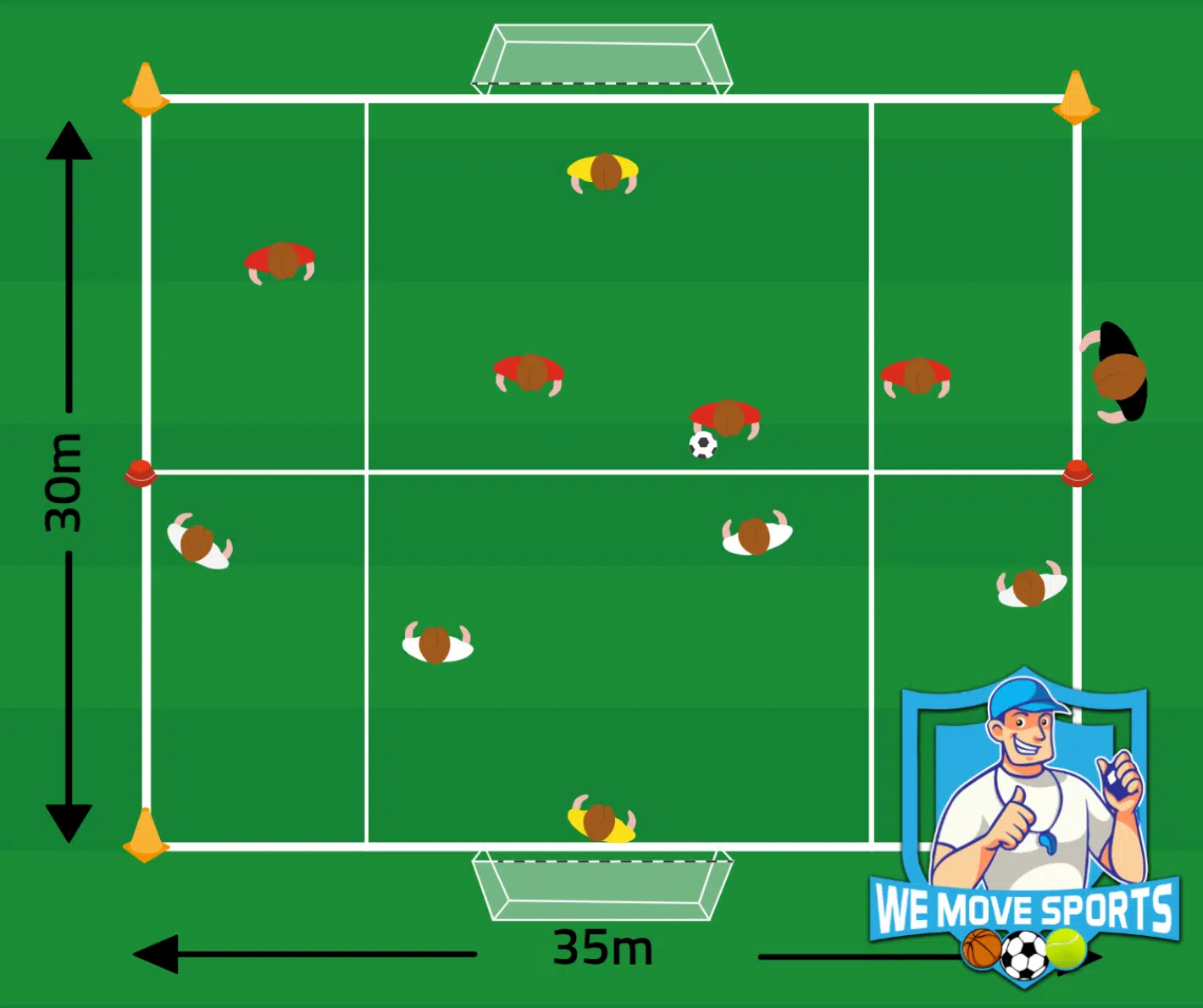 Voetbal oefeningen onder 14