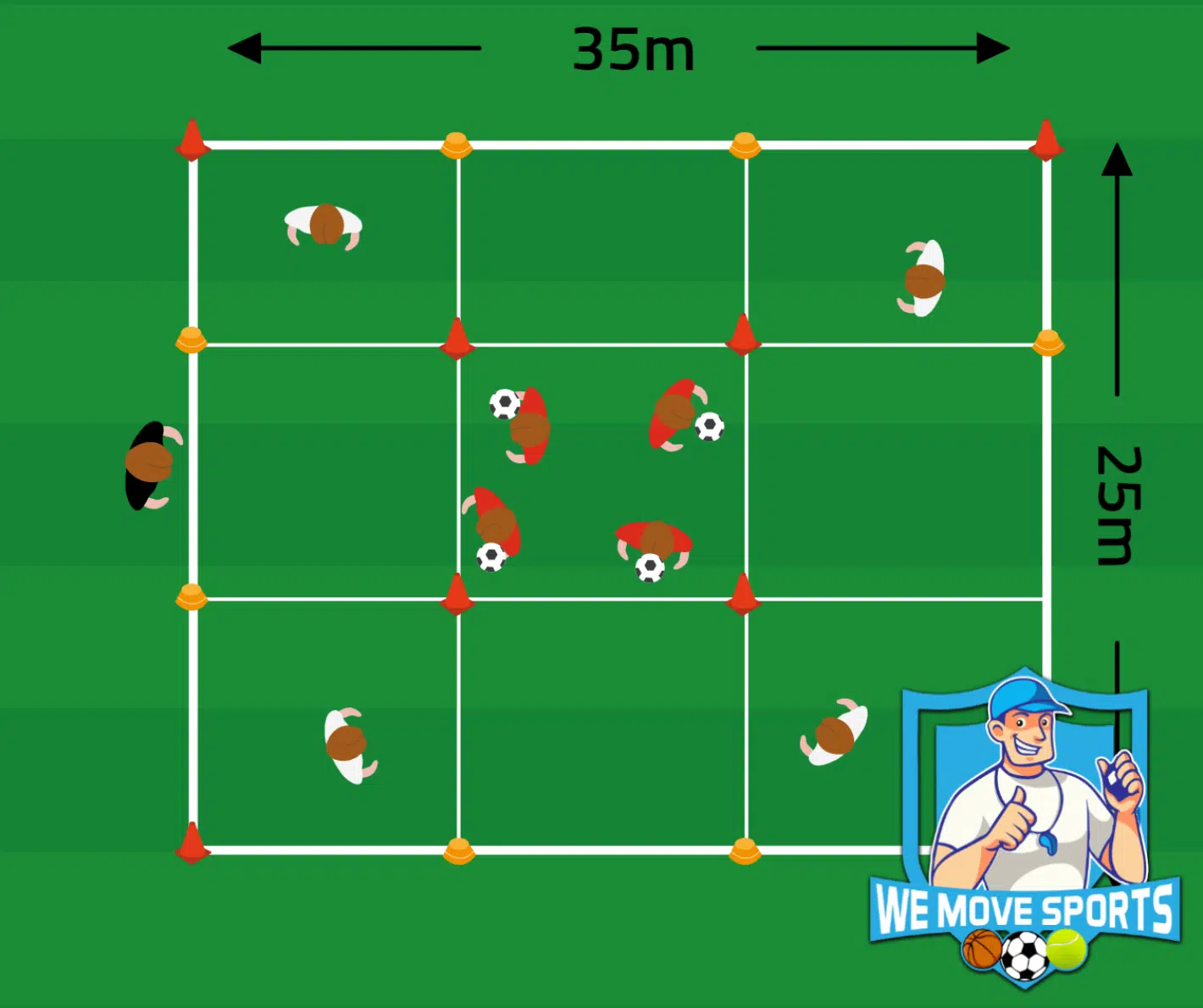Voetbal oefening